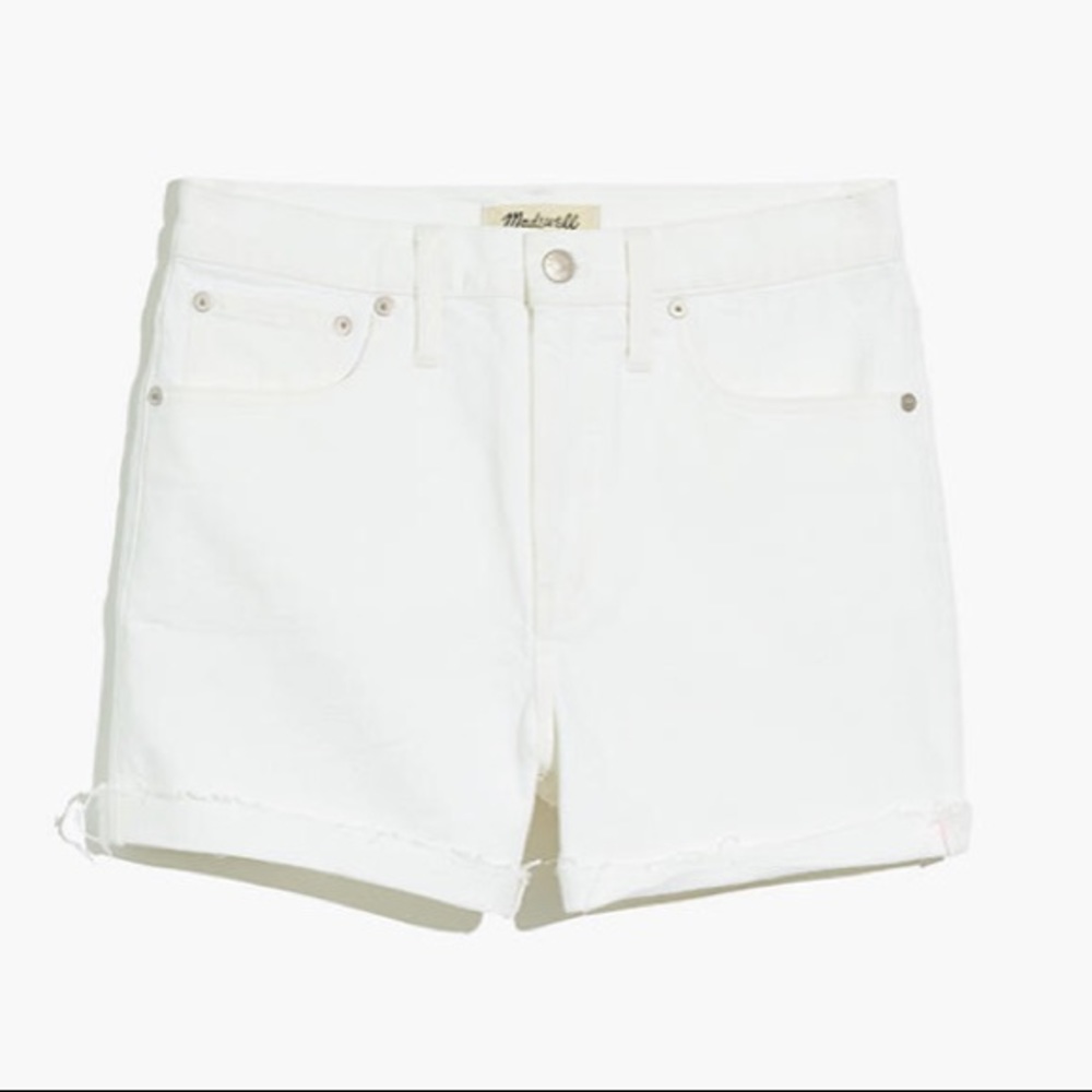 Madewell white denim shorts